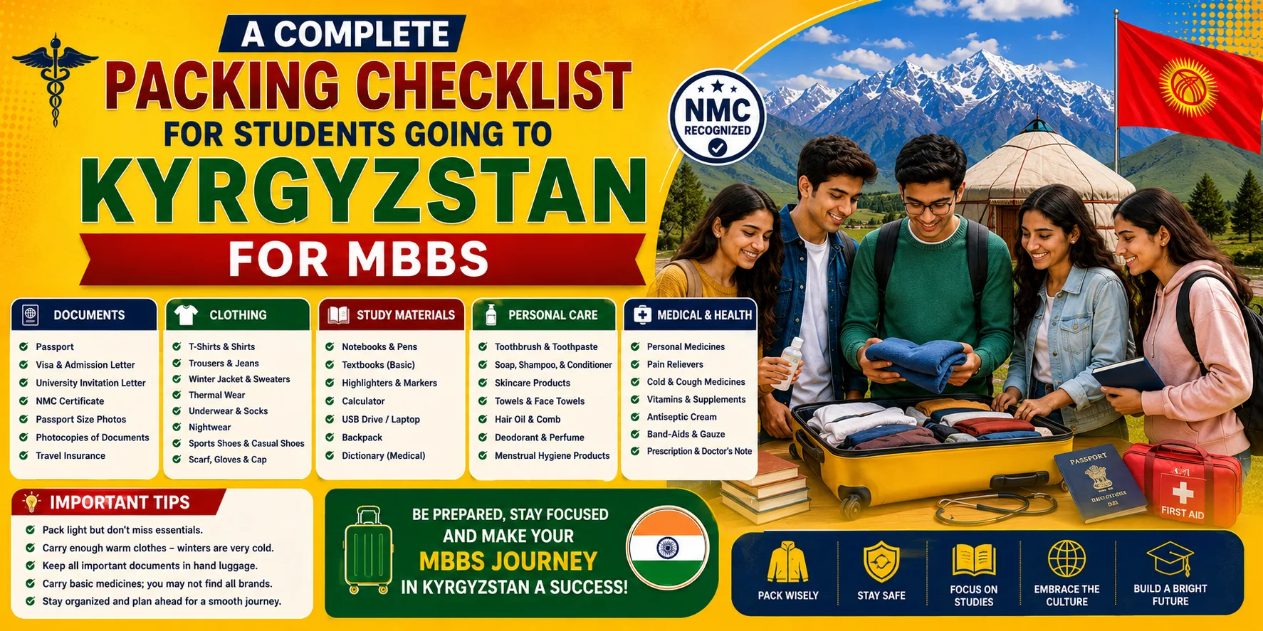 A Complete Packing Checklist for Students Going to Kyrgyzstan for MBBS